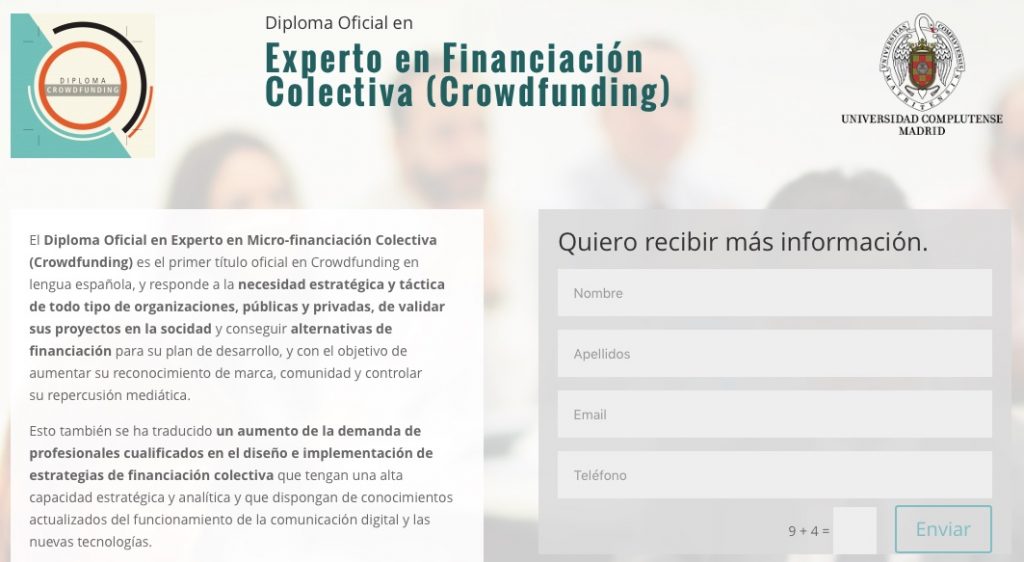 ¿Te interesa el micromecenazgo? Ya puedes conseguir el primer diploma oficial en crowdfunding