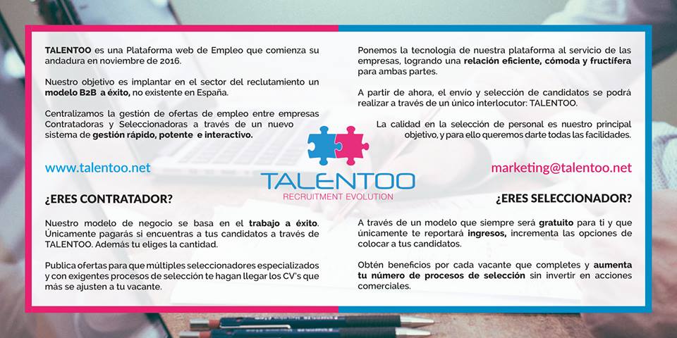 Talentoo, tecnología e innovación para el contacto entre contratadores y seleccionadores