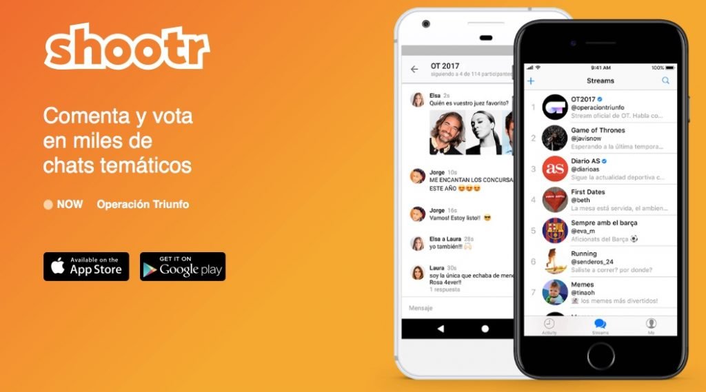 La app Shootr ofrece un chat en tiempo real para los fans de Operación Triunfo