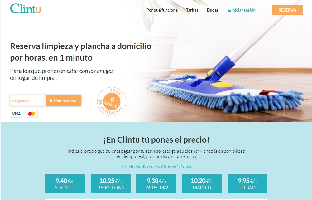 Clintu permite contratar servicios de limpieza a domicilio y cierra una ronda de inversión de 1 millón de €