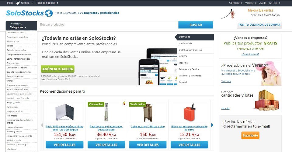 SoloStocks, el portal de compraventa para empresas y profesionales SoloStocks, el portal de compraventa para empresas y profesionales