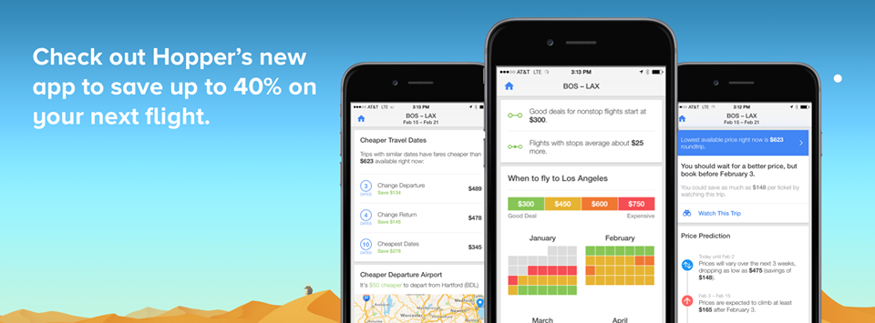 Inspírate en Hopper, una app que nos dice cuál es el mejor momento para viajar