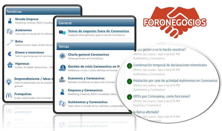 El foro digital de negocios Foronegocios.es adapta su contenido a temas relacionados con el coronavirus - Diario de Emprendedores